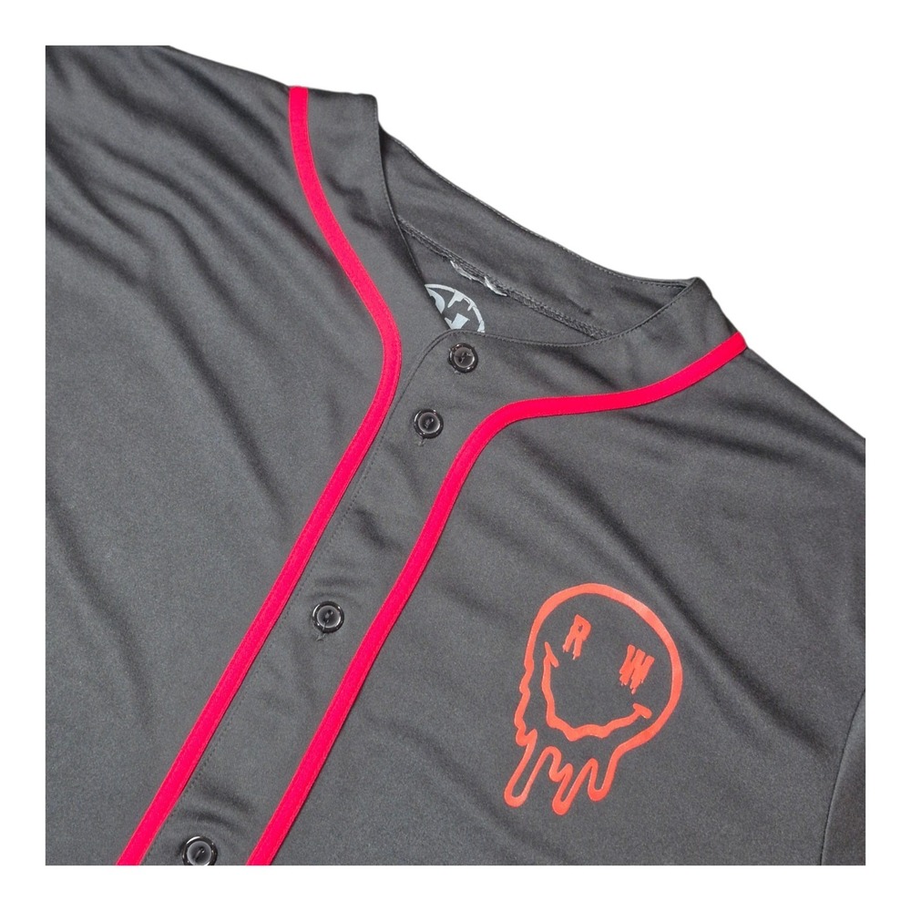 Rave Wonderland Men's 2XL Black Red Headbanger Baseball Jersey EDM